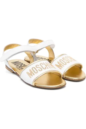 Moschino Sandales en cuir à logo strassé