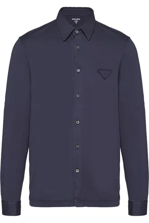 Prada Chemise en coton à patch logo
