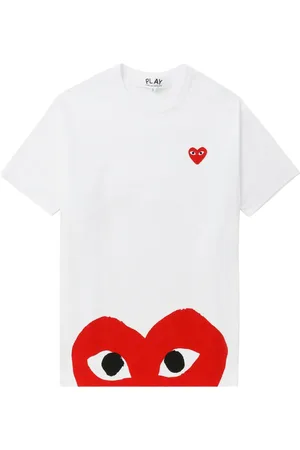 Comme des Garçons T-shirt en coton à imprimé coeur