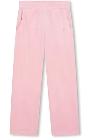 Sonia Rykiel Enfant Pantalon de jogging en velours à logo strassé