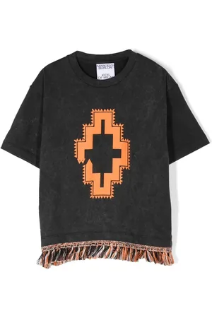 MARCELO BURLON T-shirt frangé à logo imprimé