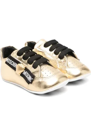Moschino Baskets en cuir métallisé à détail de nœud
