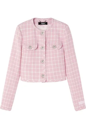 VERSACE Veste crop à carreaux