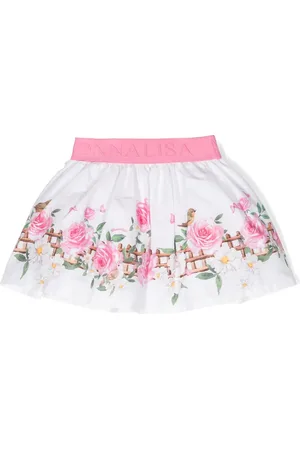 MONNALISA Jupe en coton à taille à logo