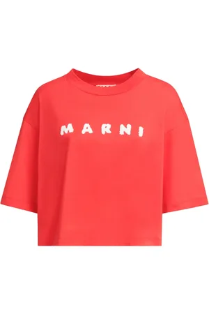 Marni T-shirt en coton à coupe crop