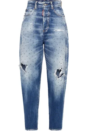 Dsquared2 Jean court à effet délavé
