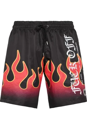 Philipp Plein Short de bain à imprimé flammes