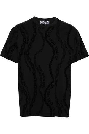 VERSACE T-shirt en coton à logo floqué