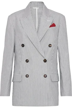 Brunello Cucinelli Blazer rayé en serge