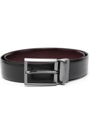 Karl Lagerfeld Ceinture en cuir à logo gravé