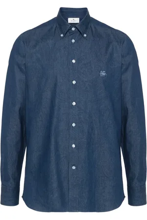 Etro Chemisier en jean Paisley à effet délavé