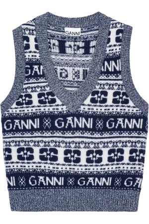 Ganni Débardeur à logo en intarsia