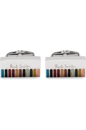 Paul Smith Boutons de manchette rayés à logo gravé