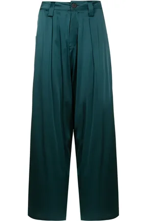 Uma Raquel Davidowicz Pantalon en soie à coupe droite