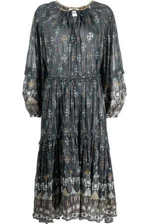 Marant Etoile Robe mi-longue Fratela à imprimé graphique