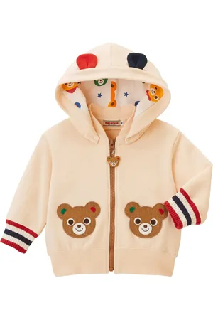 Miki House Veste zippée à motif brodé