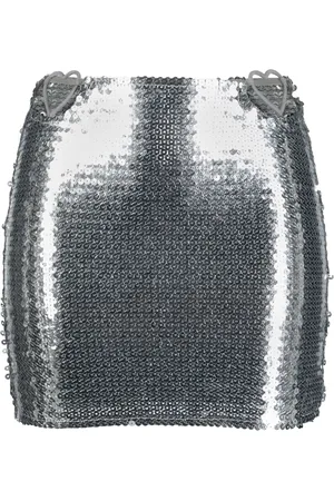 Nensi Dojaka Minijupe brodée de sequins à découpes