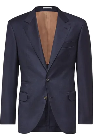 Brunello Cucinelli Blazer en laine vierge à simple boutonnage