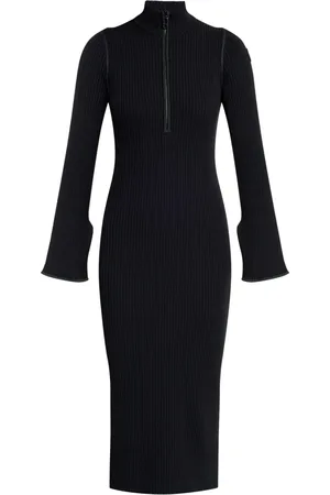 Moncler Robe mi-longue nervurée à taille nouée