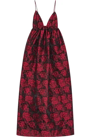 Ganni Robe mi-longue à imprimé végétal