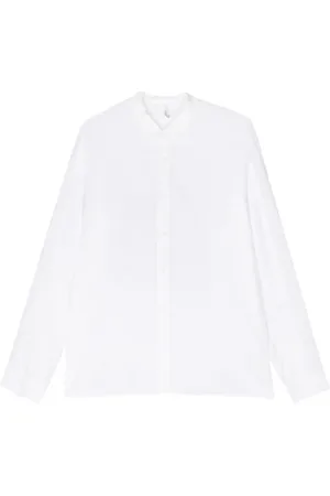TRANSIT Chemise en lin à col nervuré