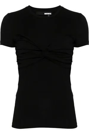 ROTATE T-shirt nervuré à détail noué