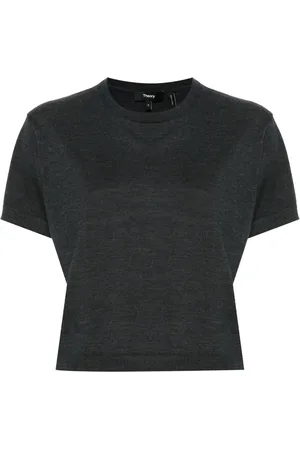 THEORY T-shirt à coupe crop