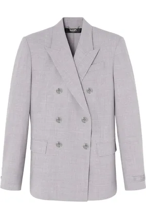 VERSACE Blazer en chambray à boutonnière croisée