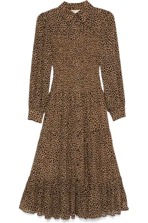 Michael Kors Robe mi-longue à imprimé léopard