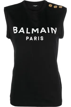 Balmain Débardeur en coton à logo imprimé