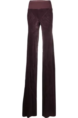 Rick Owens Pantalon évasé à taille nervurée