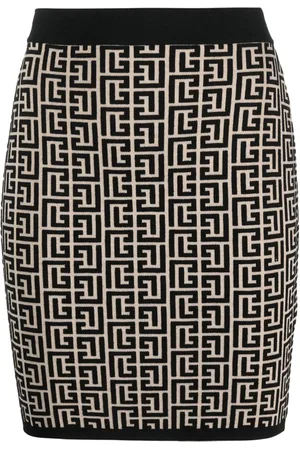 Balmain Minijupe à motif monogrammé en jacquard