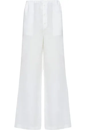 Prada Pantalon en lin à coupe ample