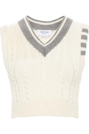 Thom Browne Débardeur en maille torsadée à 4 bandes signature
