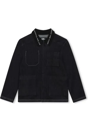 Karl Lagerfeld Veste en jean à logo au col