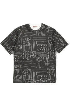 Marni T-shirt en coton à imprimé graphique