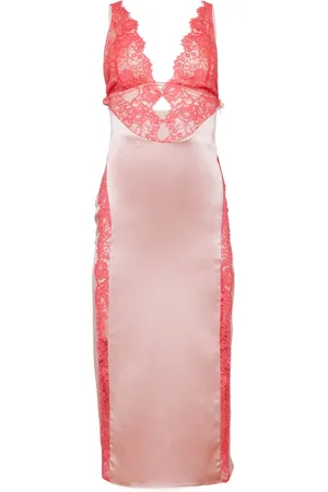 FLEUR DU MAL Robe mi-longue en dentelle à col v