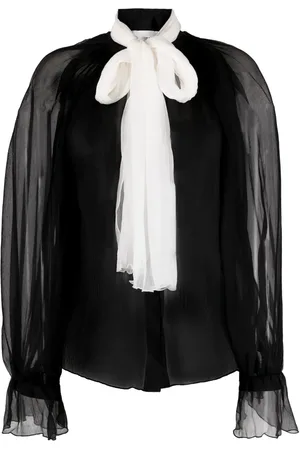 Atu Body Couture Blouse en soie transparente à col lavallière