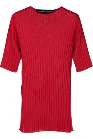 Gloria Coelho T-shirt nervuré à fentes latérales