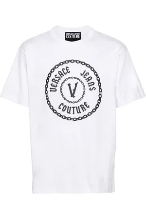 VERSACE T-shirt en coton à logo imprimé