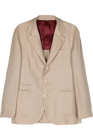 Brunello Cucinelli Blazer en lin mélangé à simple boutonnage