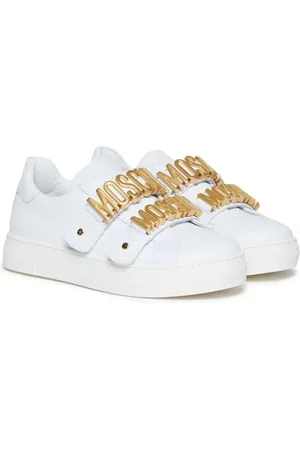 Moschino Baskets en cuir à plaque logo