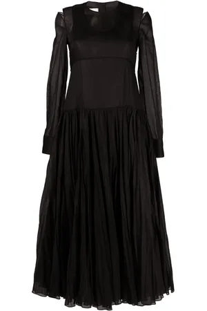 Jil Sander Robe mi-longue à détails plissés