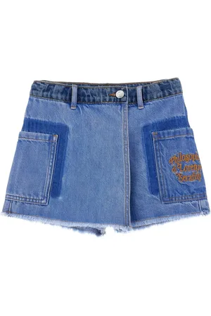 PHILOSOPHY DI LORENZO SERAFINI Short en jean à empiècement drapé