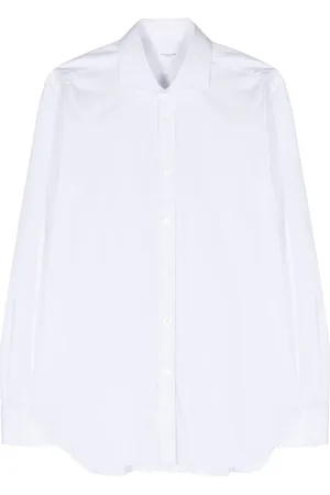 BARBA Chemise en coton mélangé à col italien