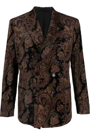 Etro Blazer en velours côtelé à motif cachemire