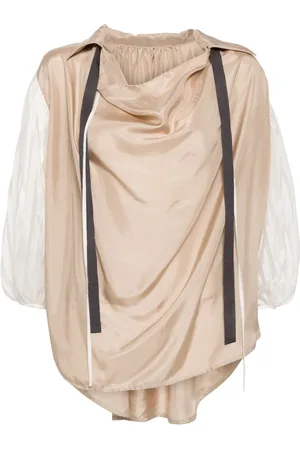 Shanshan Ruan Blouse plissée à manches trois-quarts
