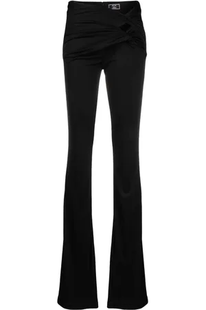 VERSACE X Dua Lipa pantalon noué à coupe évasée