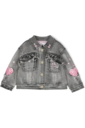 MONNALISA Veste en jean à logo brodé