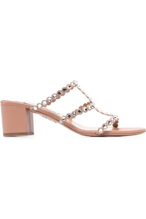 Aquazzura Sandales ornées de cristaux à bout ouvert 55 mm
